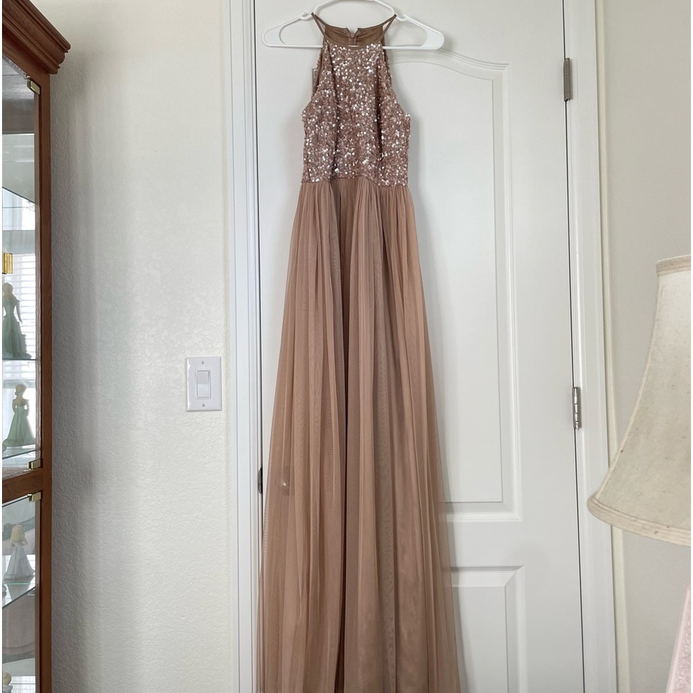 Champagne colored bridesmaid dress